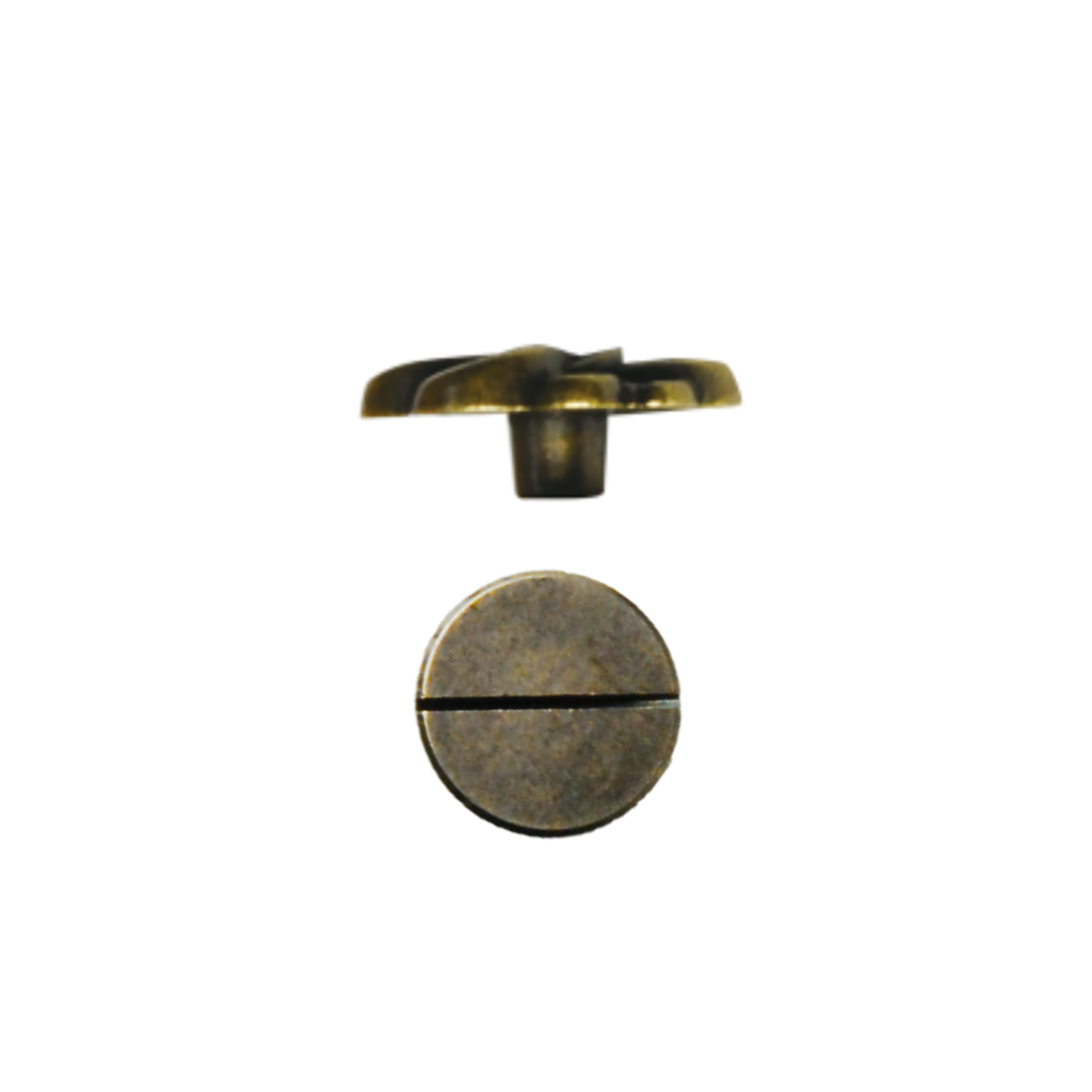 Screw-On Snap Button with Colored Bijou Hardware (Antique Gold) 17mm×5mm