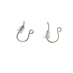 Titanium Hook Earrings (with Silicone Catch) 10mm × 15mm Ø0.7mm
