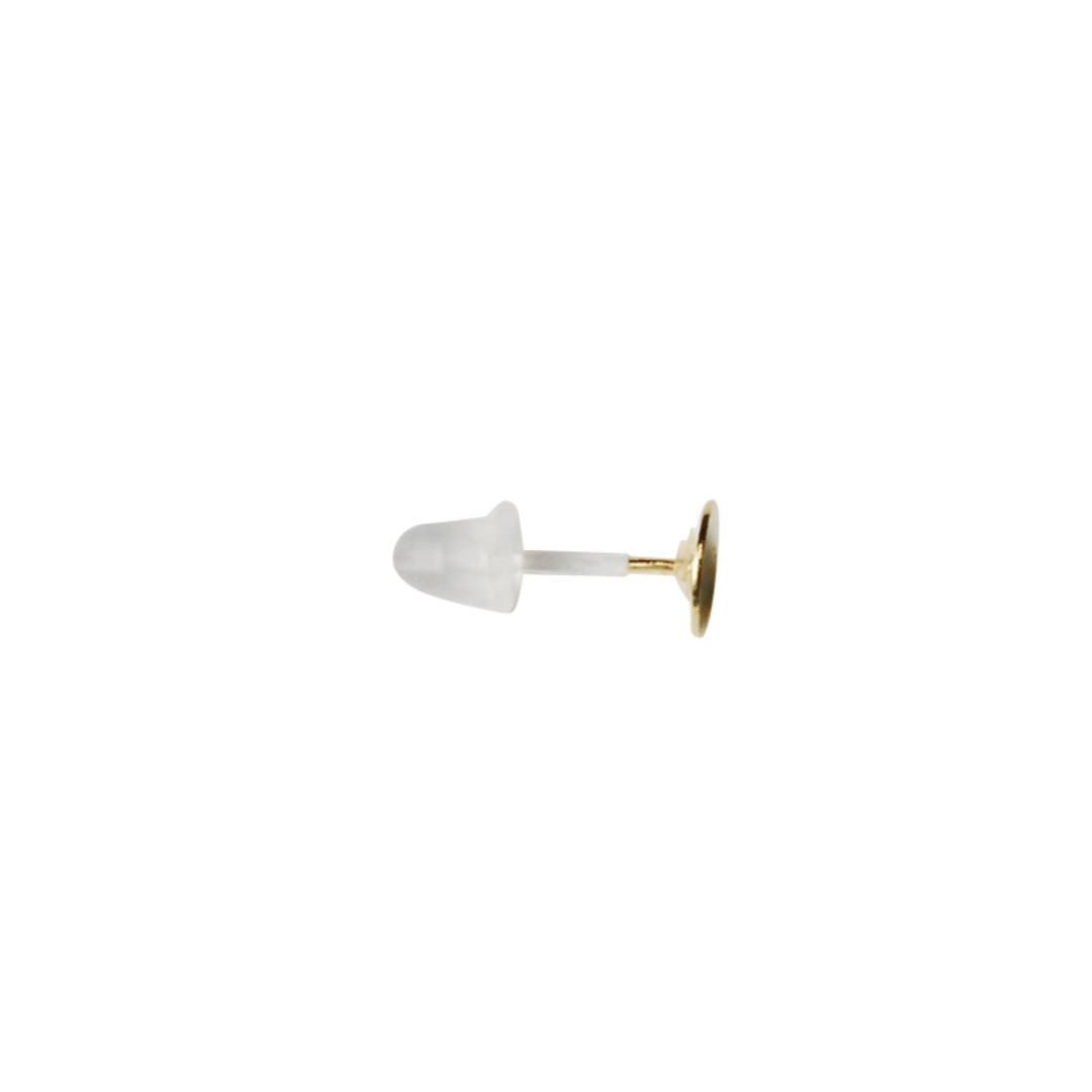 Stick-On Earrings (with Silicone Catch) 6mm × 10mm Ø0.7mm
