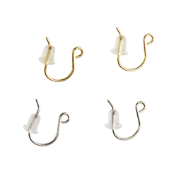 Brass Hook Earrings (with Silicone Catch) 10mm × 13mm Ø0.7mm