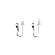 Brass Long Hook Earrings (with Silicone Catch) 10mm × 25mm Ø0.7mm
