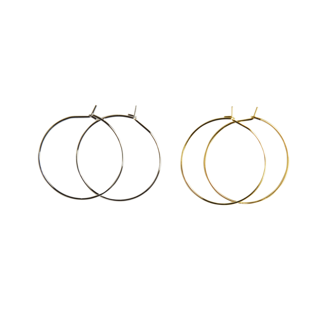 Brass Hoop Earrings Ø25mm Ø0.7mm