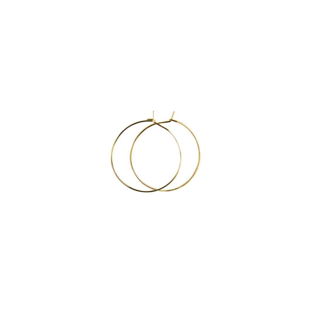 Brass Hoop Earrings Ø25mm Ø0.7mm