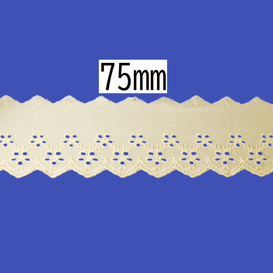Cotton Lace 75mm × 13.5m
