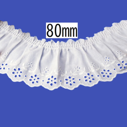 Cotton Tuck Lace 80mm × 9.5m