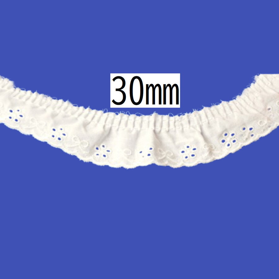 Cotton Tuck Lace 30mm × 9.5m