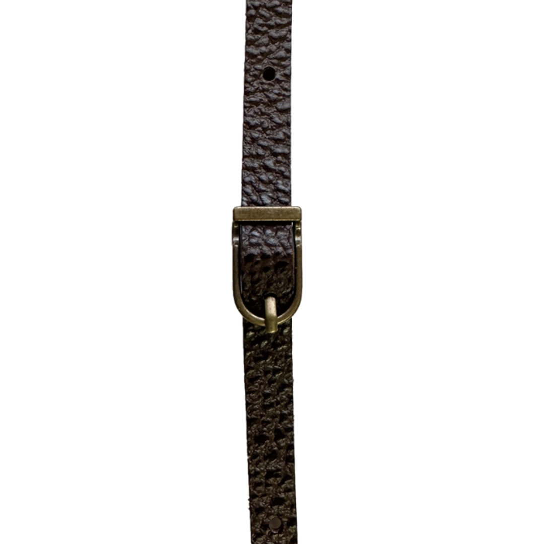Embossed Antique Leather Shoulder Strap 10mm × 105–125cm