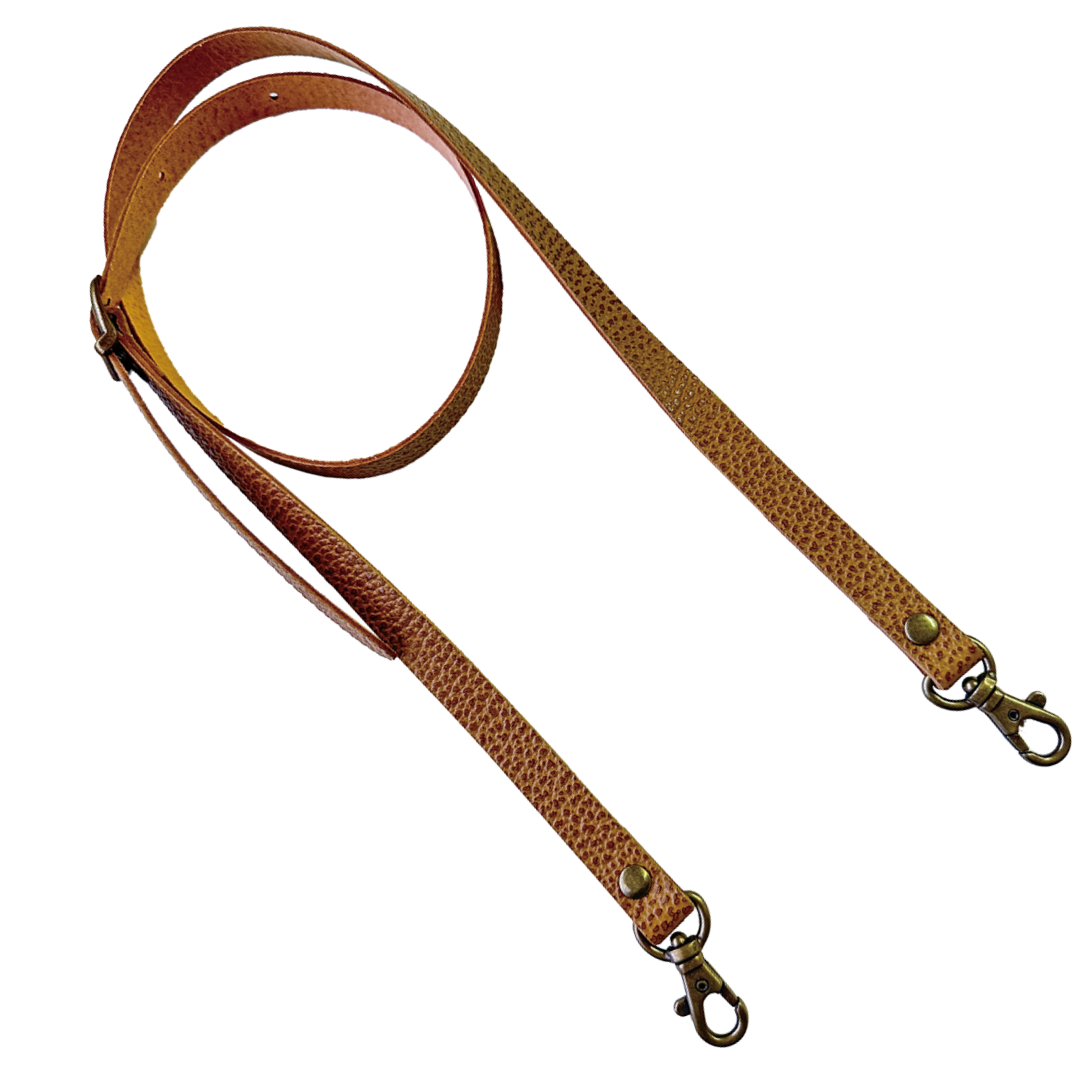 Embossed Antique Leather Shoulder Strap 15mm × 105–125cm