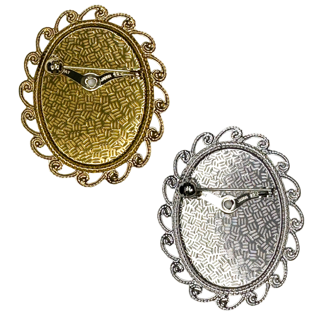 Oval Aluminum Brooch Base 30mm × 40mm