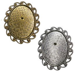 Oval Aluminum Brooch Base 30mm × 40mm