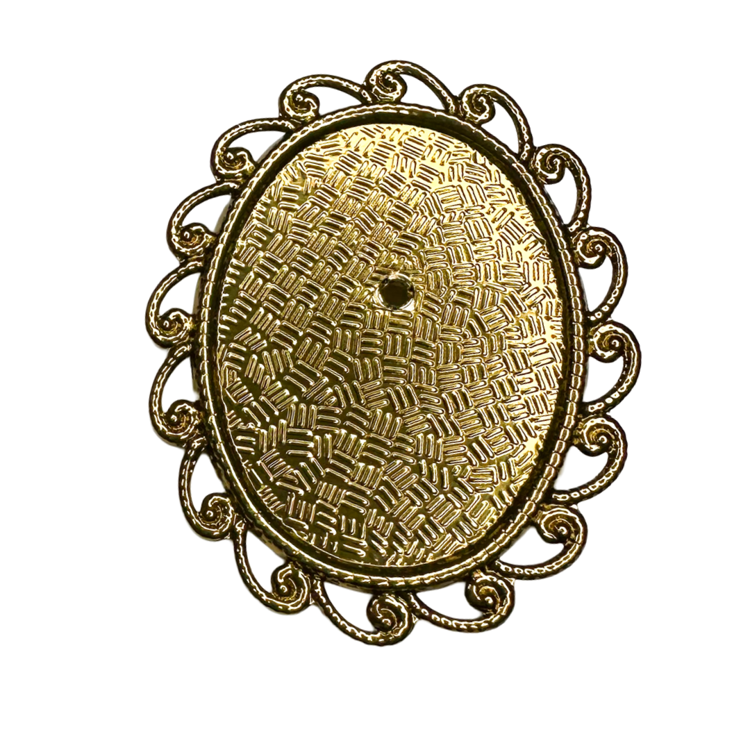 Oval Aluminum Brooch Base 30mm × 40mm