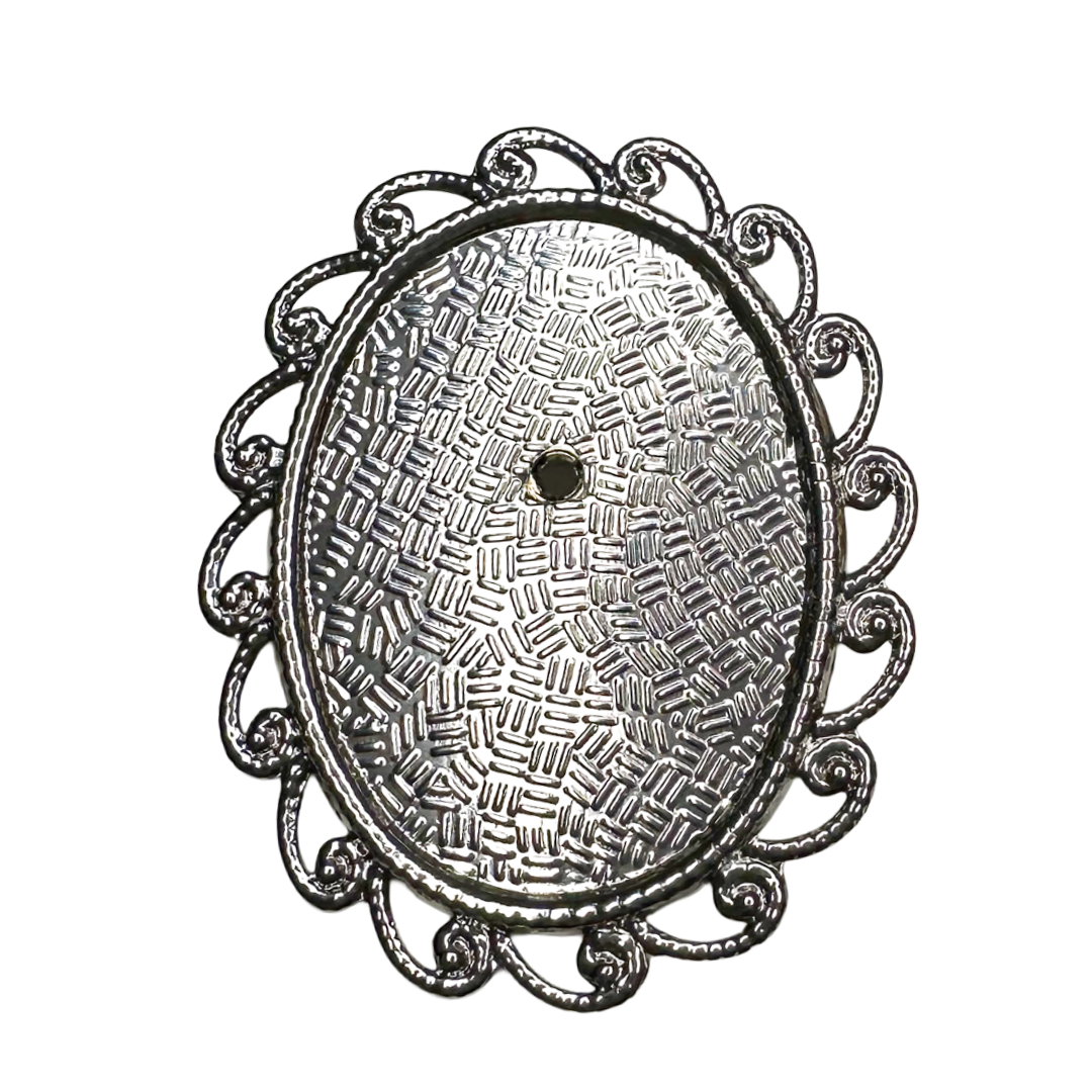 Oval Aluminum Brooch Base 30mm × 40mm