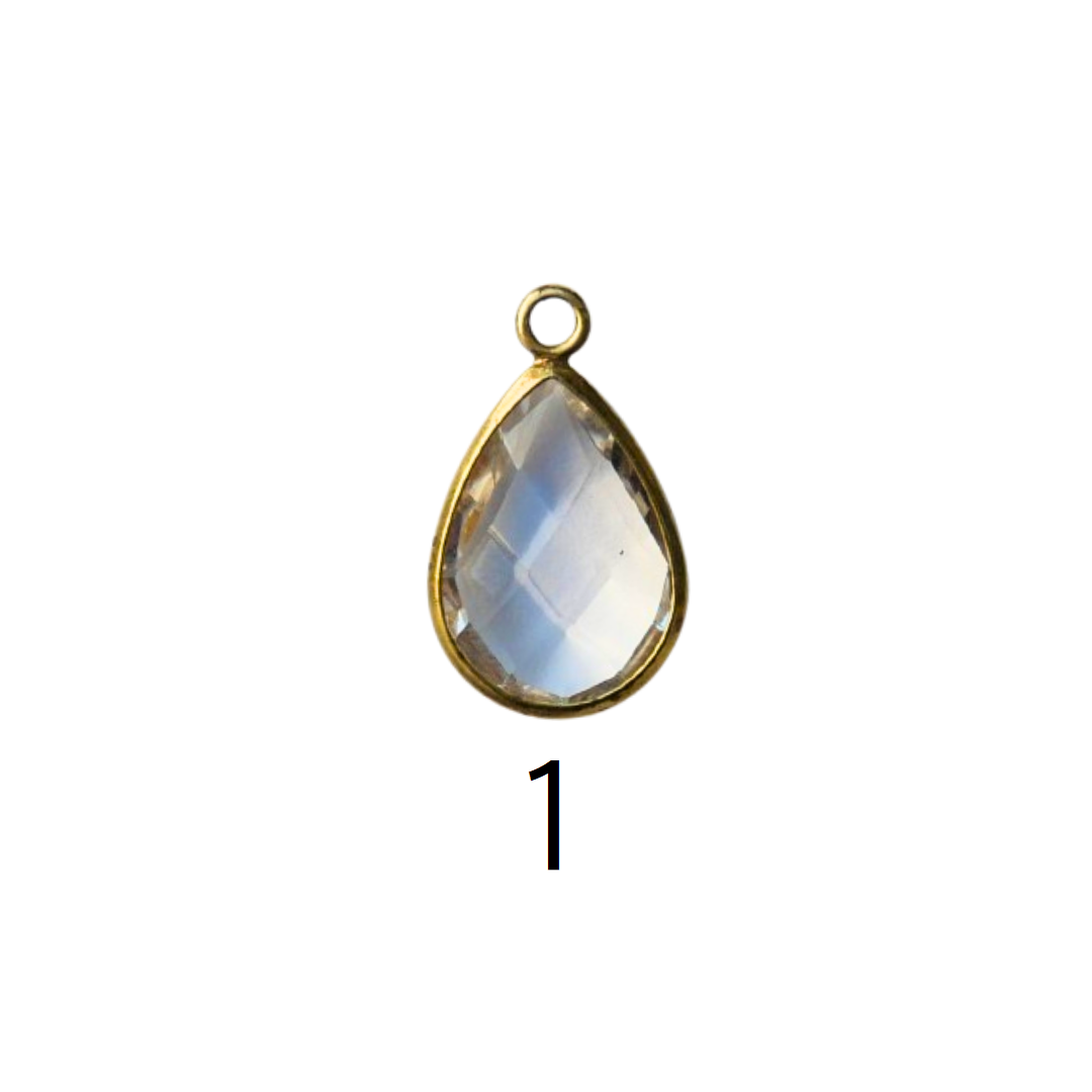 Teardrop Glass Color Charm 10mm × 15mm