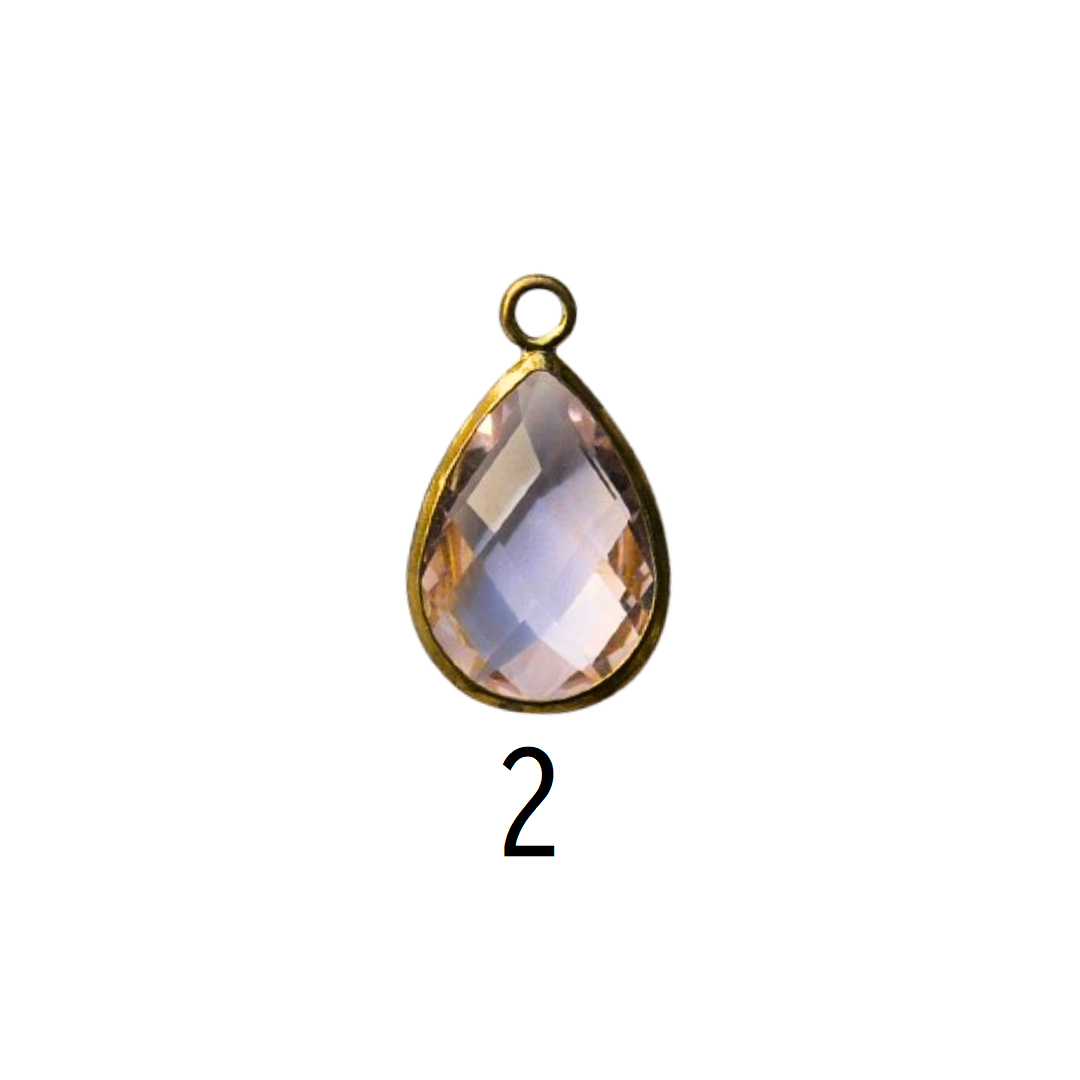 Teardrop Glass Color Charm 10mm × 15mm