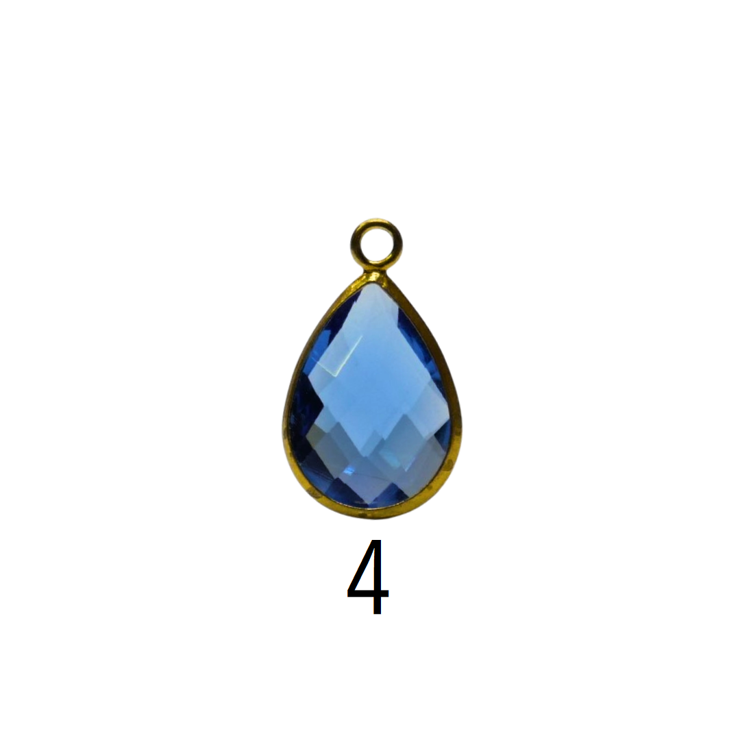 Teardrop Glass Color Charm 10mm × 15mm