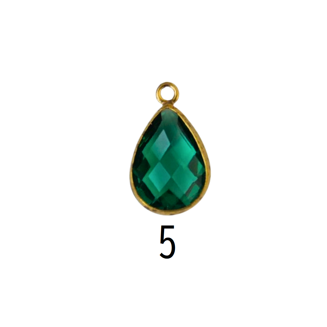 Teardrop Glass Color Charm 10mm × 15mm