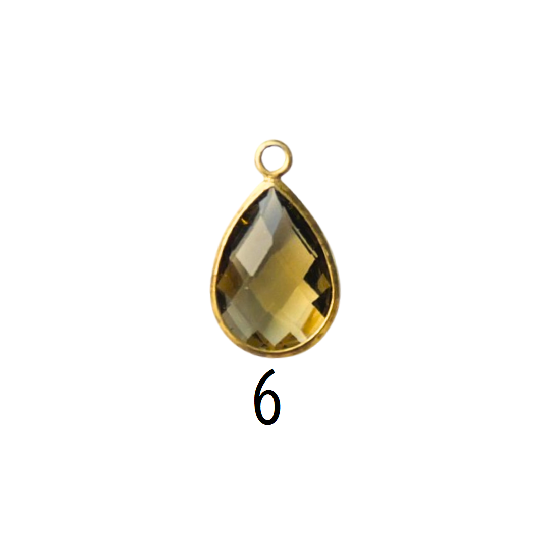 Teardrop Glass Color Charm 10mm × 15mm