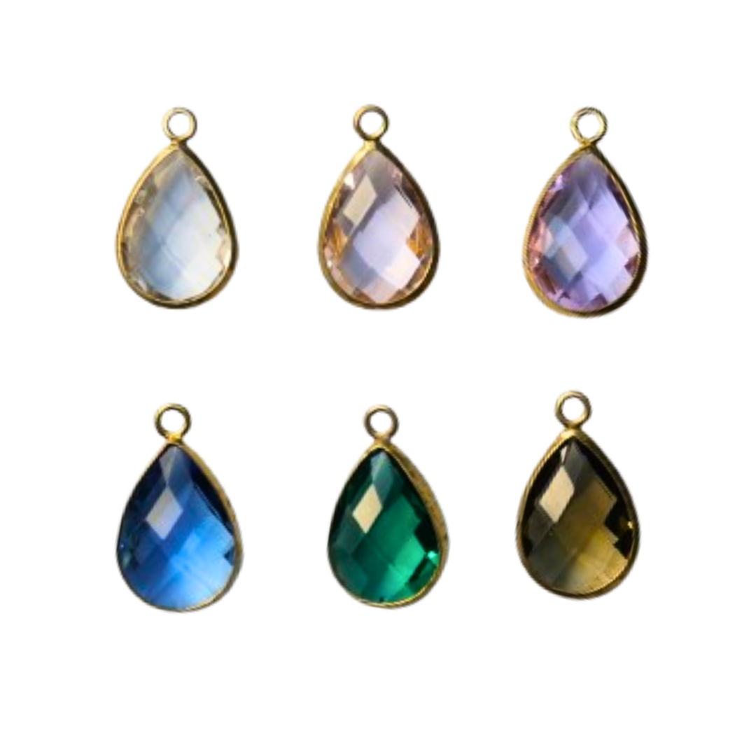 Teardrop Glass Color Charm 10mm × 15mm