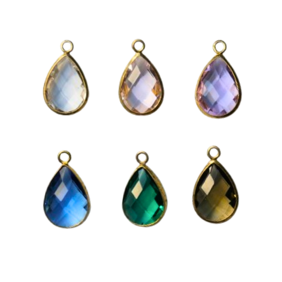Teardrop Glass Color Charm 10mm × 15mm