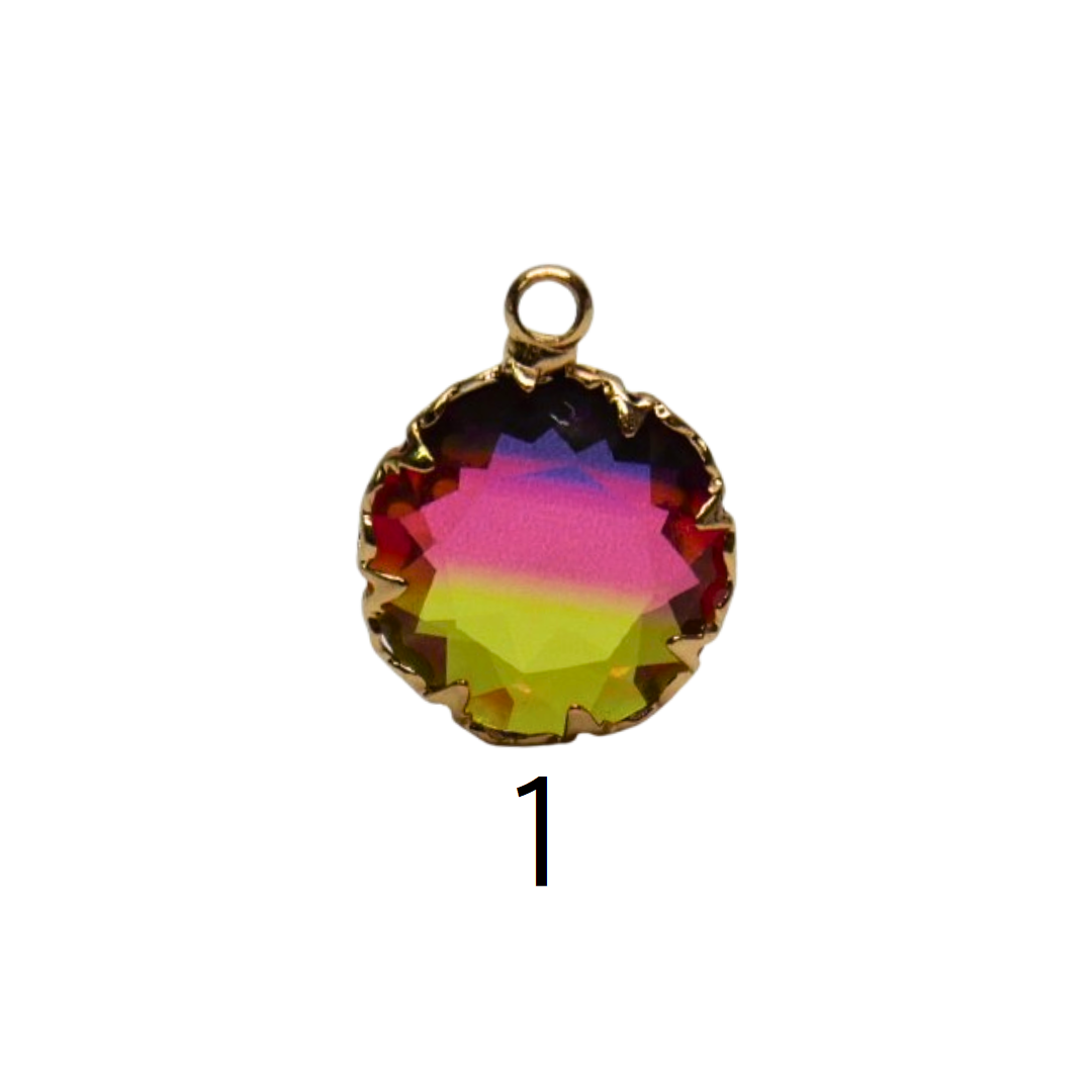 Round Glass Multi-Color Charm Ø12mm