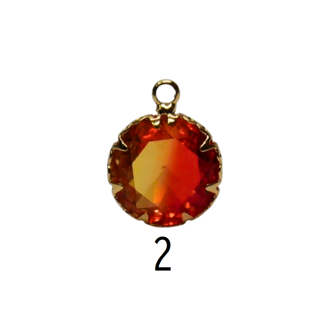 Round Glass Multi-Color Charm Ø12mm