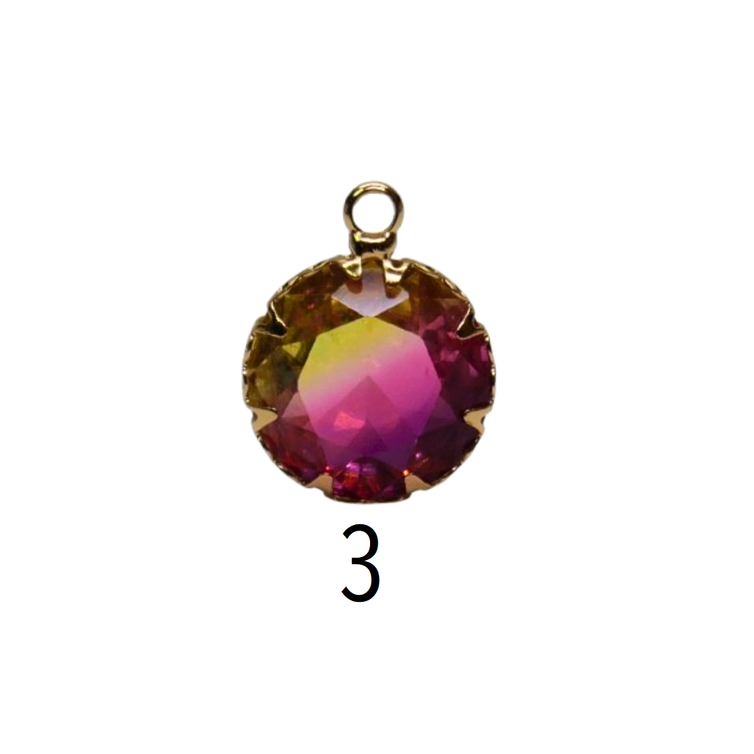 Round Glass Multi-Color Charm Ø12mm