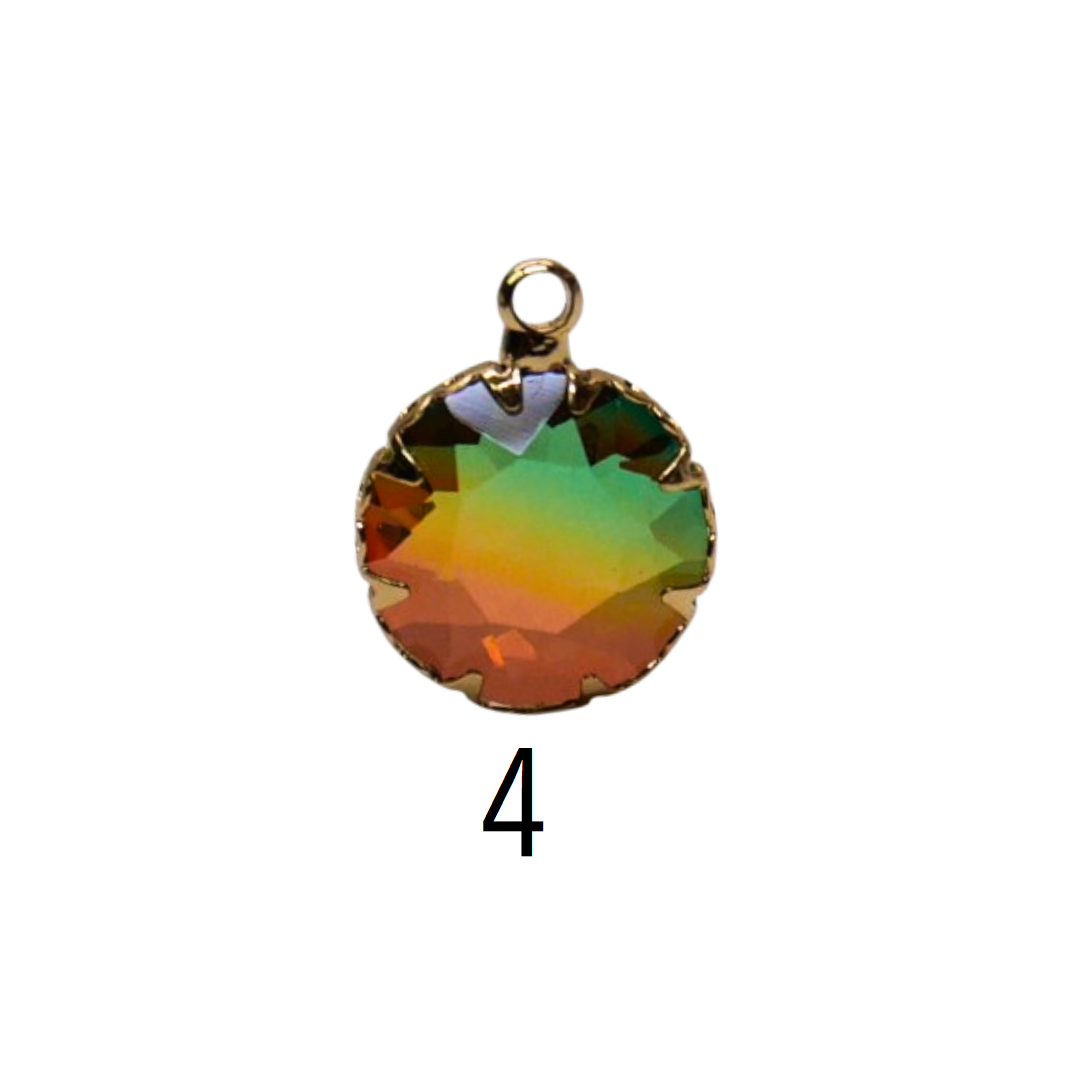 Round Glass Multi-Color Charm Ø12mm