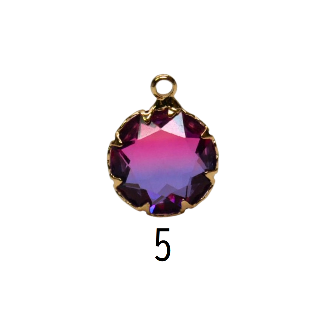 Round Glass Multi-Color Charm Ø12mm