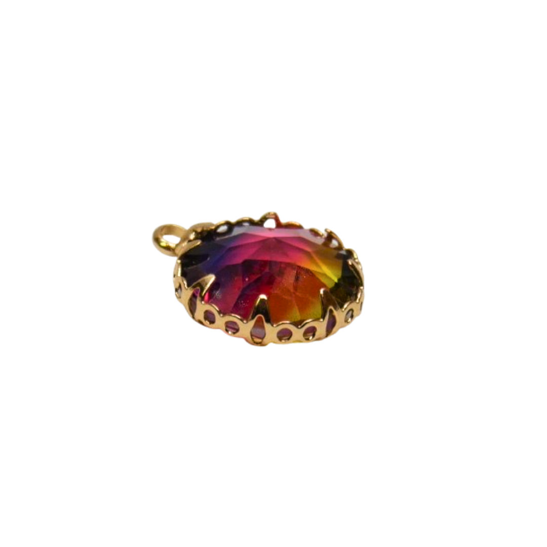 Round Glass Multi-Color Charm Ø12mm