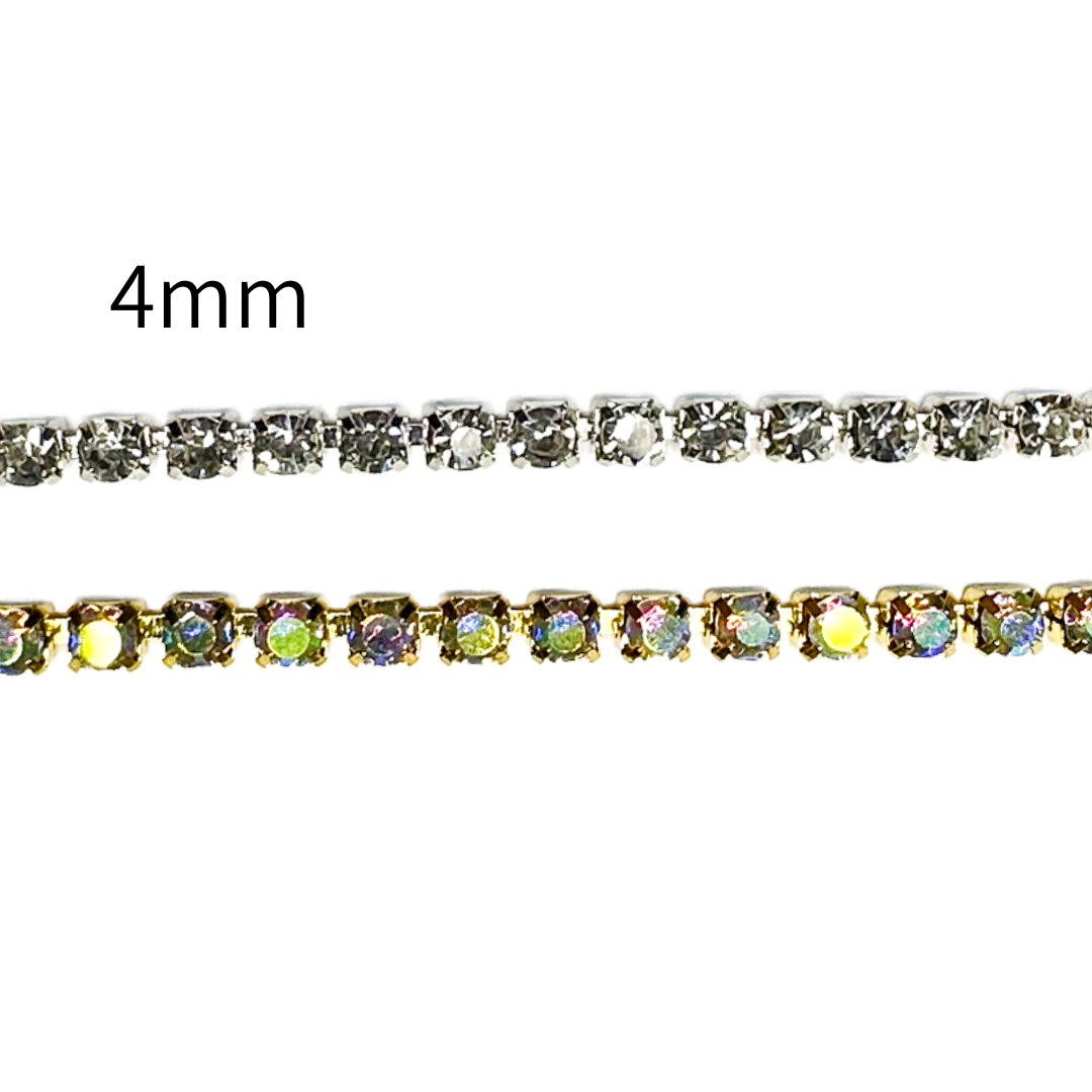 Diamond Chain with Glass Beads 4mm × 9m