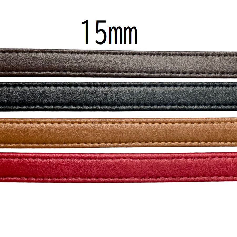 Faux Leather Quad-Fold Stitch Tape 15mm × 10m
